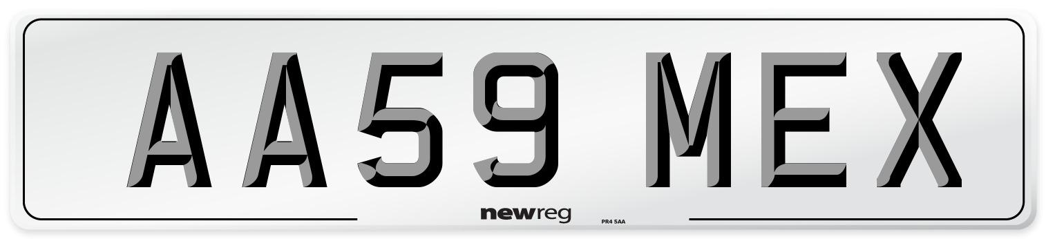 AA59 MEX Number Plate from New Reg